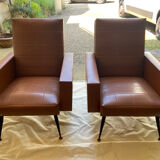 Pair of skaï armchairs