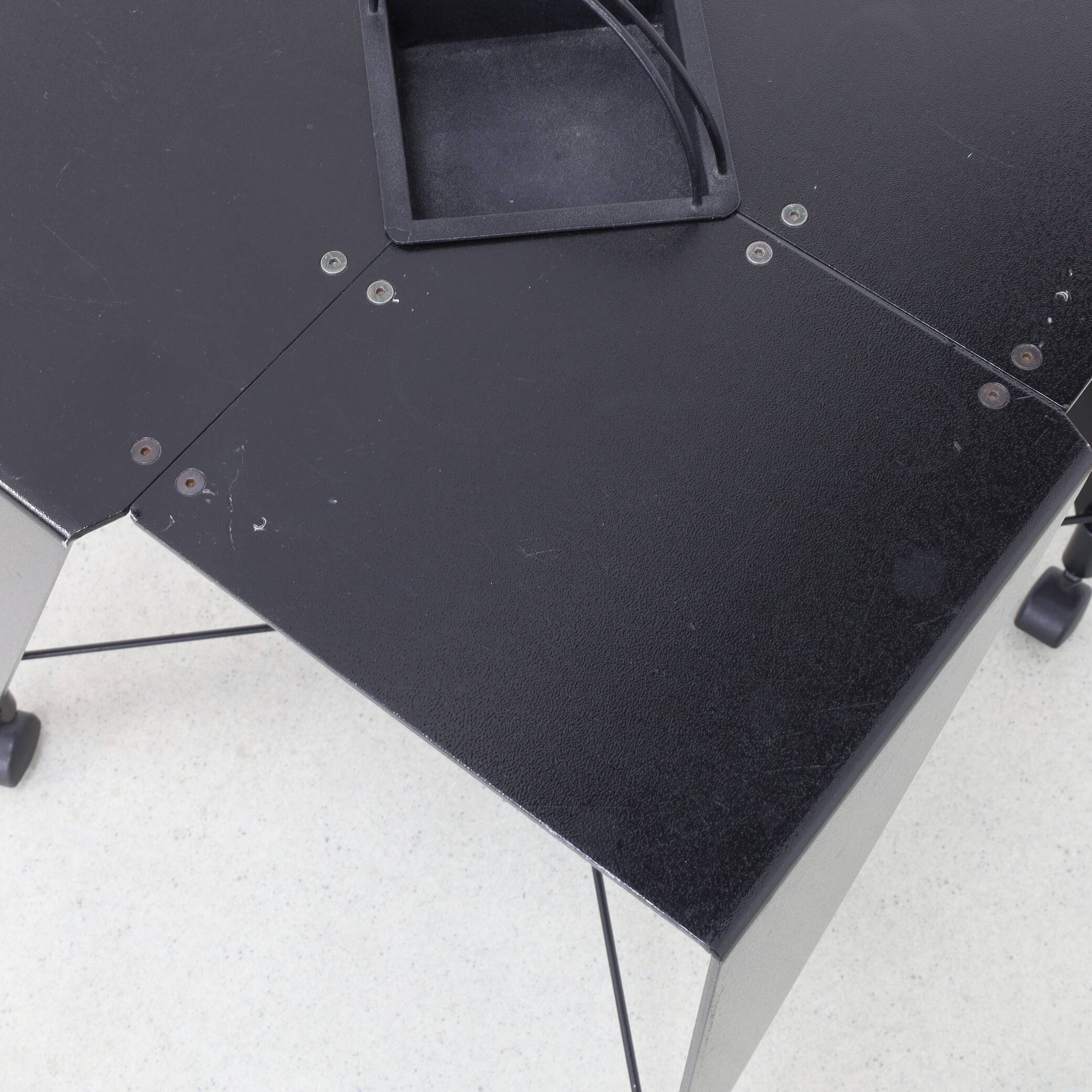 Side table on wheels Harlequin Errebi Italy, 1980s Memphis style