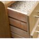 Commode vintage bois clair doré pieds compas