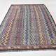 6x9 Red Blue Tribal Vintage Kilim Rug, 184x274Cm