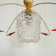 Brass chandelier with glass globe, 4 arrows
