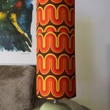 Lamp placed, handmade lampshade.