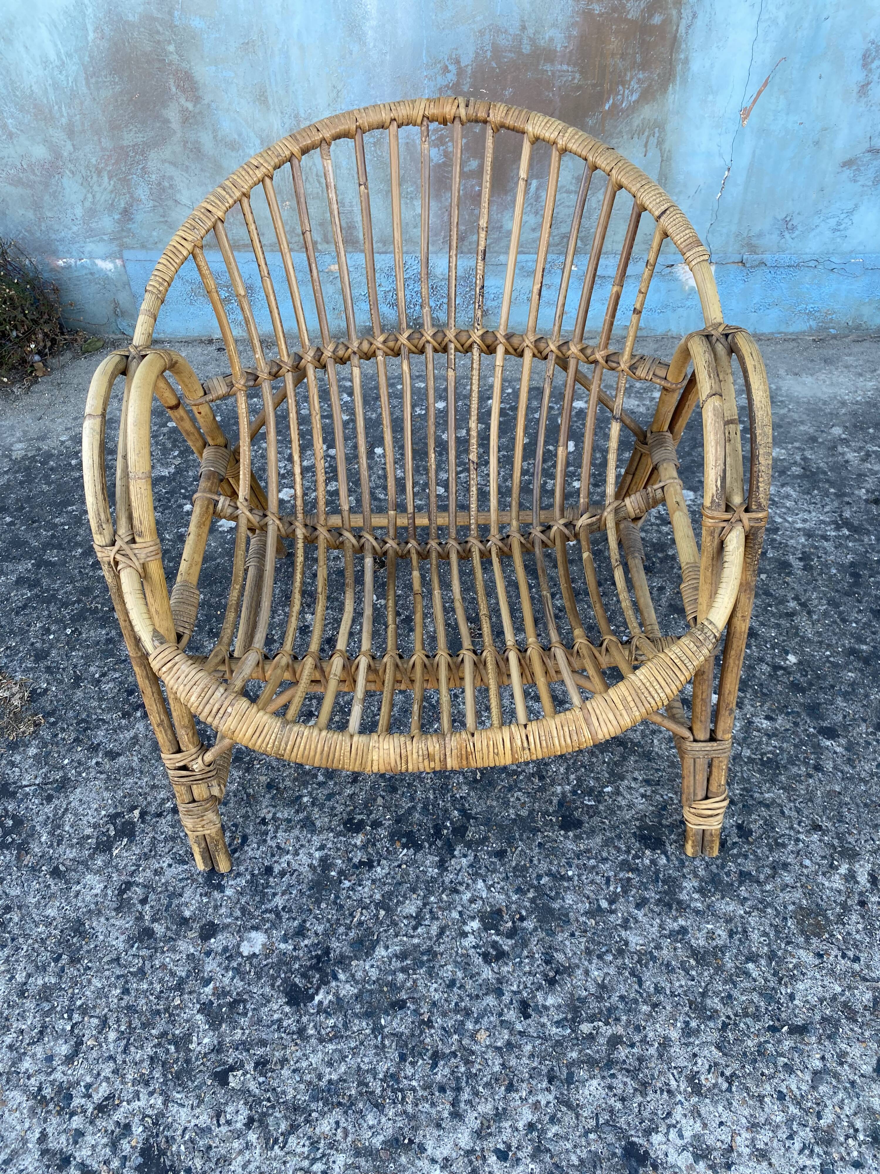Rattan armchair