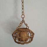 60s rattan pendant light