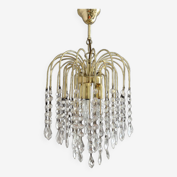 Vintage Italian waterfall chandelier with tassels