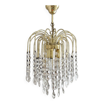 Vintage Italian waterfall chandelier with tassels