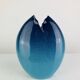 Blue sea ceramic vase signed Sagone Corsica