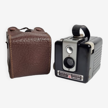 1950s Kodak Brownie Flash Camera with Vintage Case