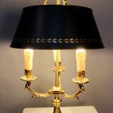 Lampe bouillotte à trois feux de lumière de style Empire