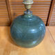 Pied de Lampe Ancien Boule Grès Émaillé Vert Nuancé Années 70 Vintage