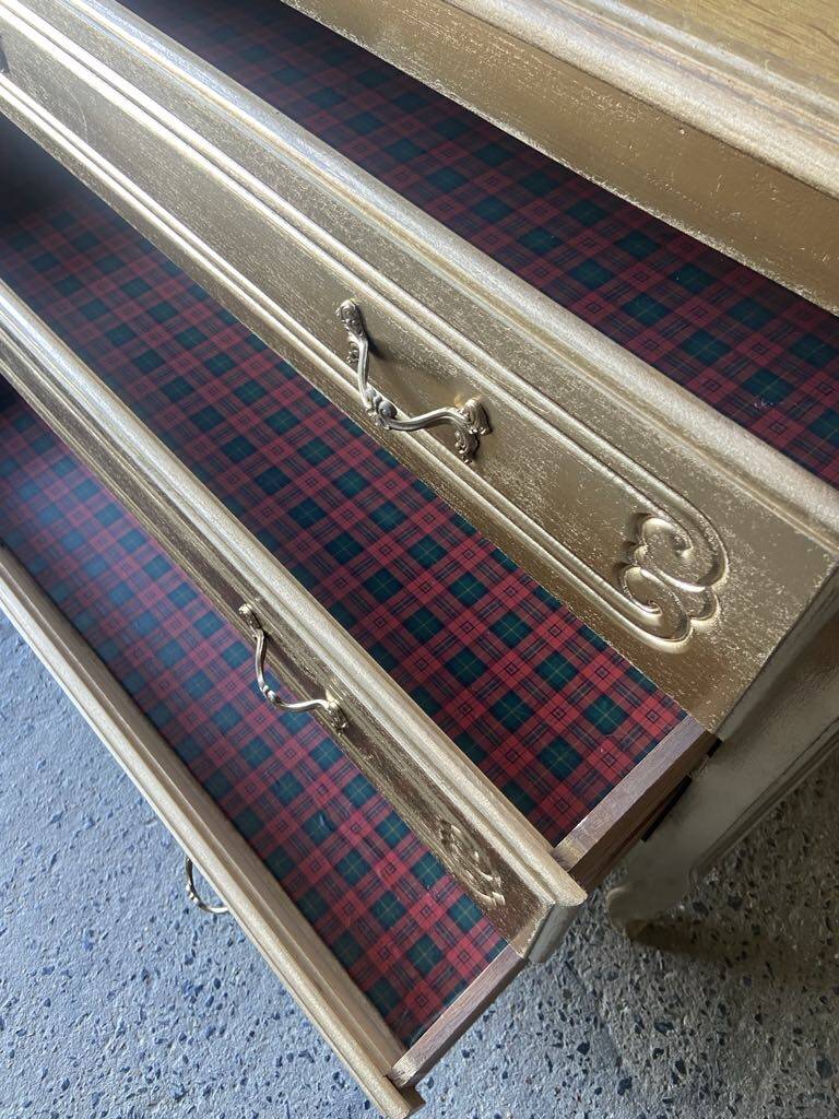 Gold chest of drawers