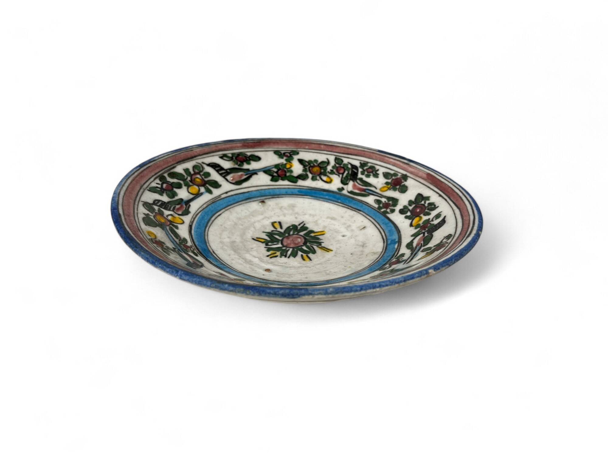 Qadjar, siliceous ceramic plate Persia Iran 18th century