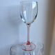 Set of 6 wine glasses with pink feet 70s