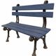 Old cast iron and wood garden bench repainted.