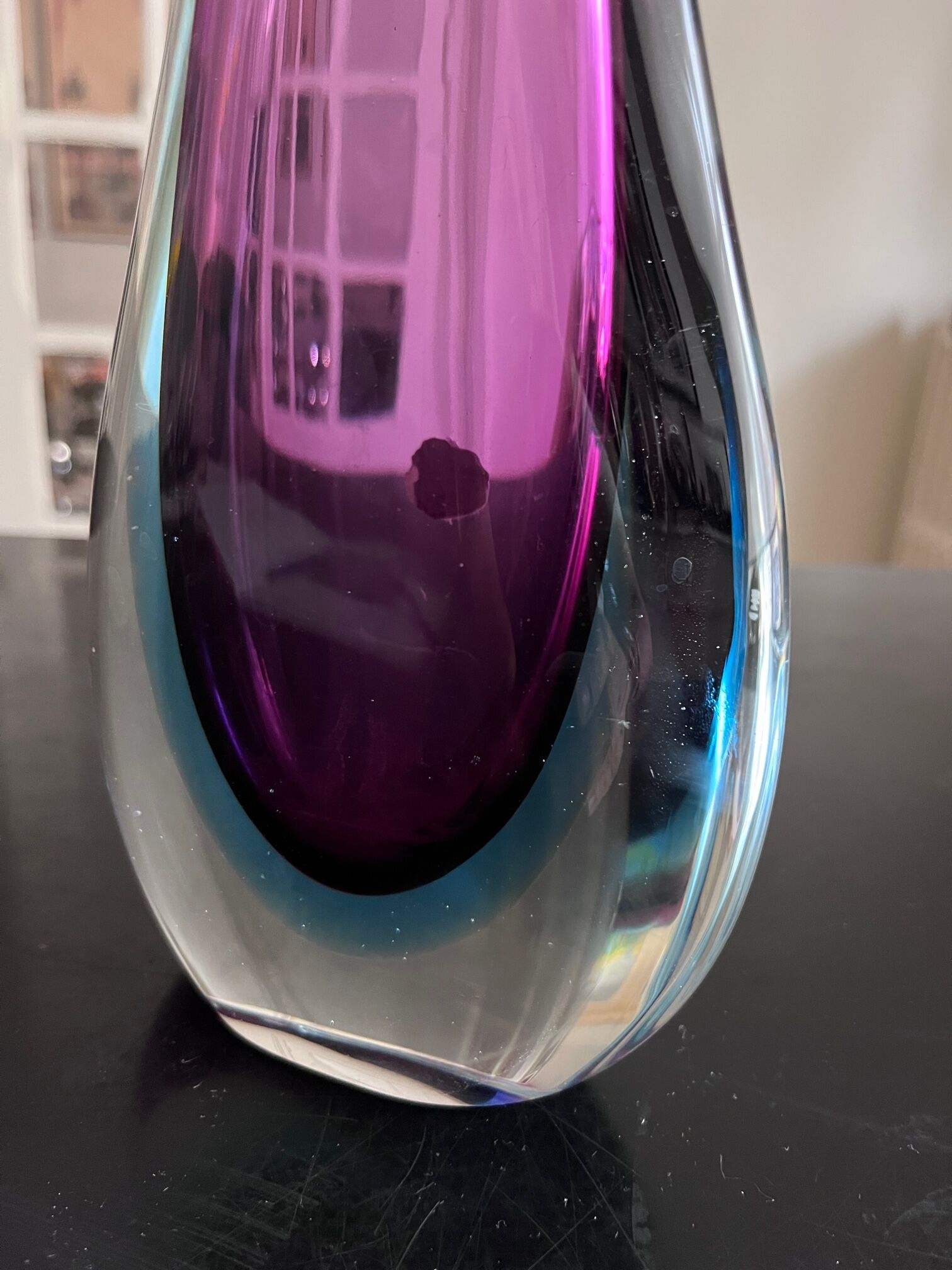 Sommerso vase in Murano glass