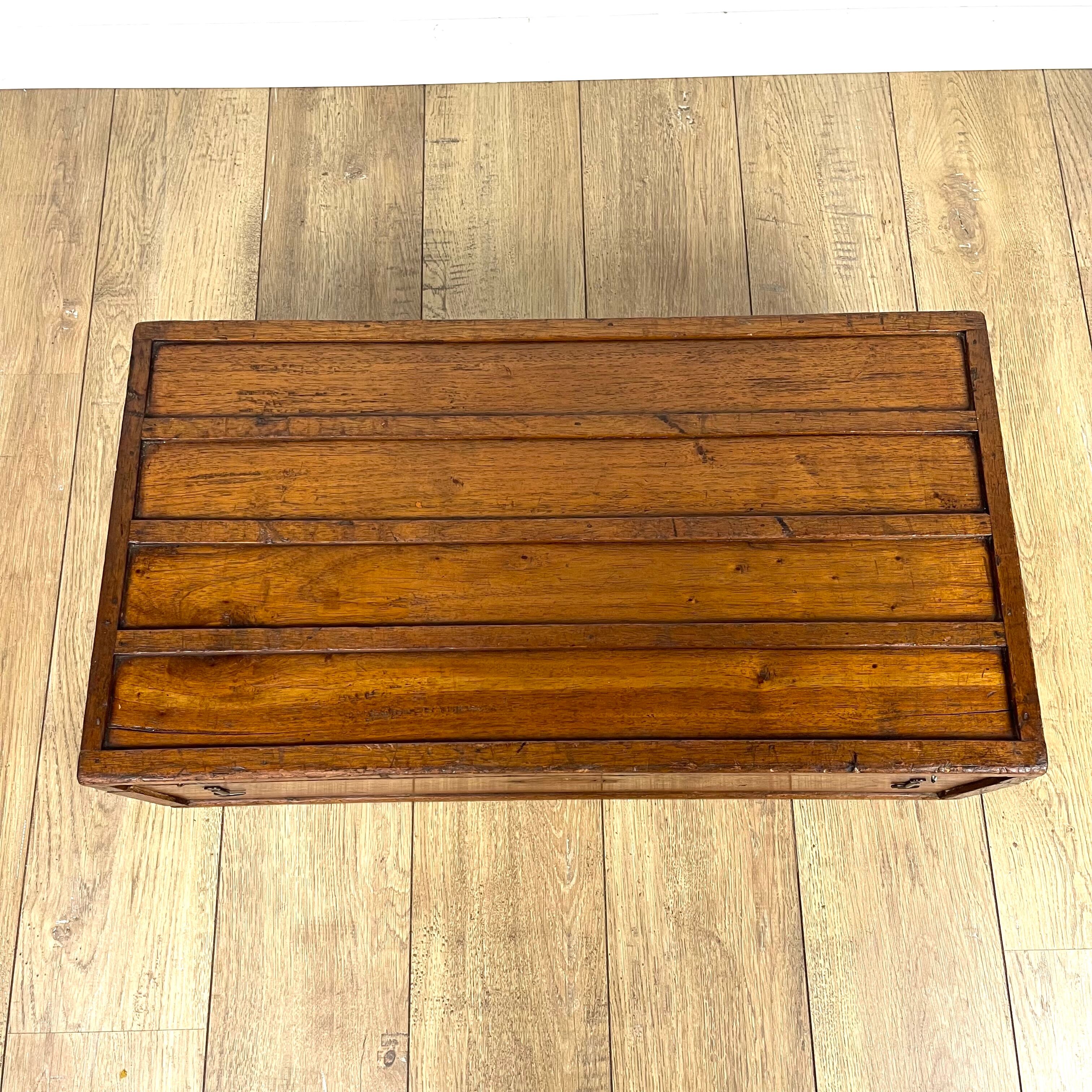 Old wooden travel chest