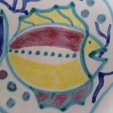 Enamelled ceramic plate with fish decoration - Gérard Hofmann - Vallauris - 1950s