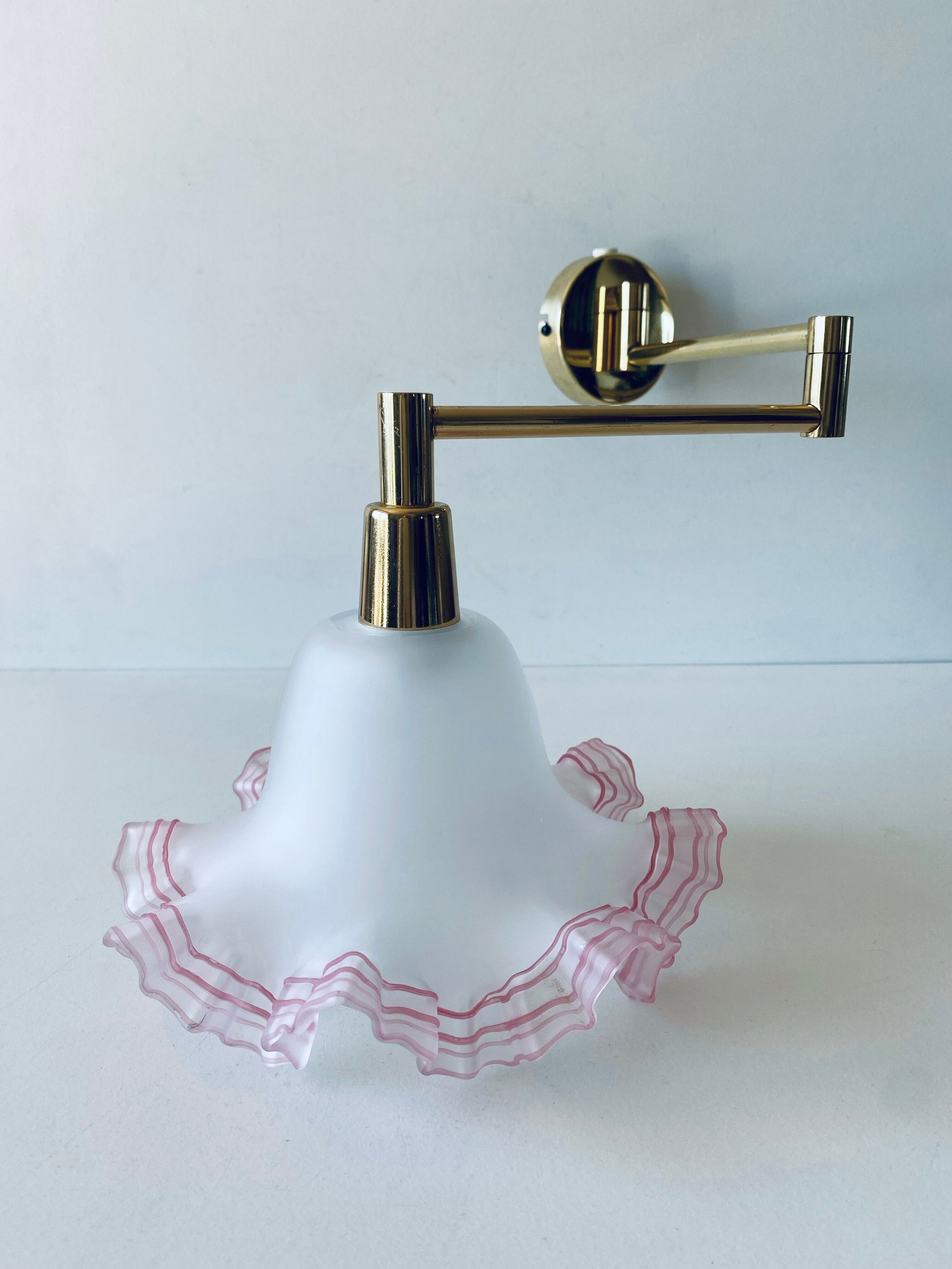 Telescopic wall light, brass and glass