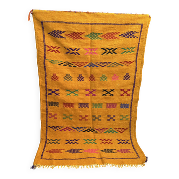 Tapis berbère en laine fait main – Kilim marocain bohème coloré
