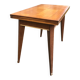 Table vintage portefeuille en chêne aux pieds compas.