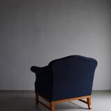 Navy boucle lounge chair | Sweden | 1940s