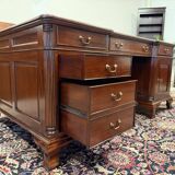 English Chesterfield desk with green leather