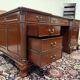 English Chesterfield desk with green leather