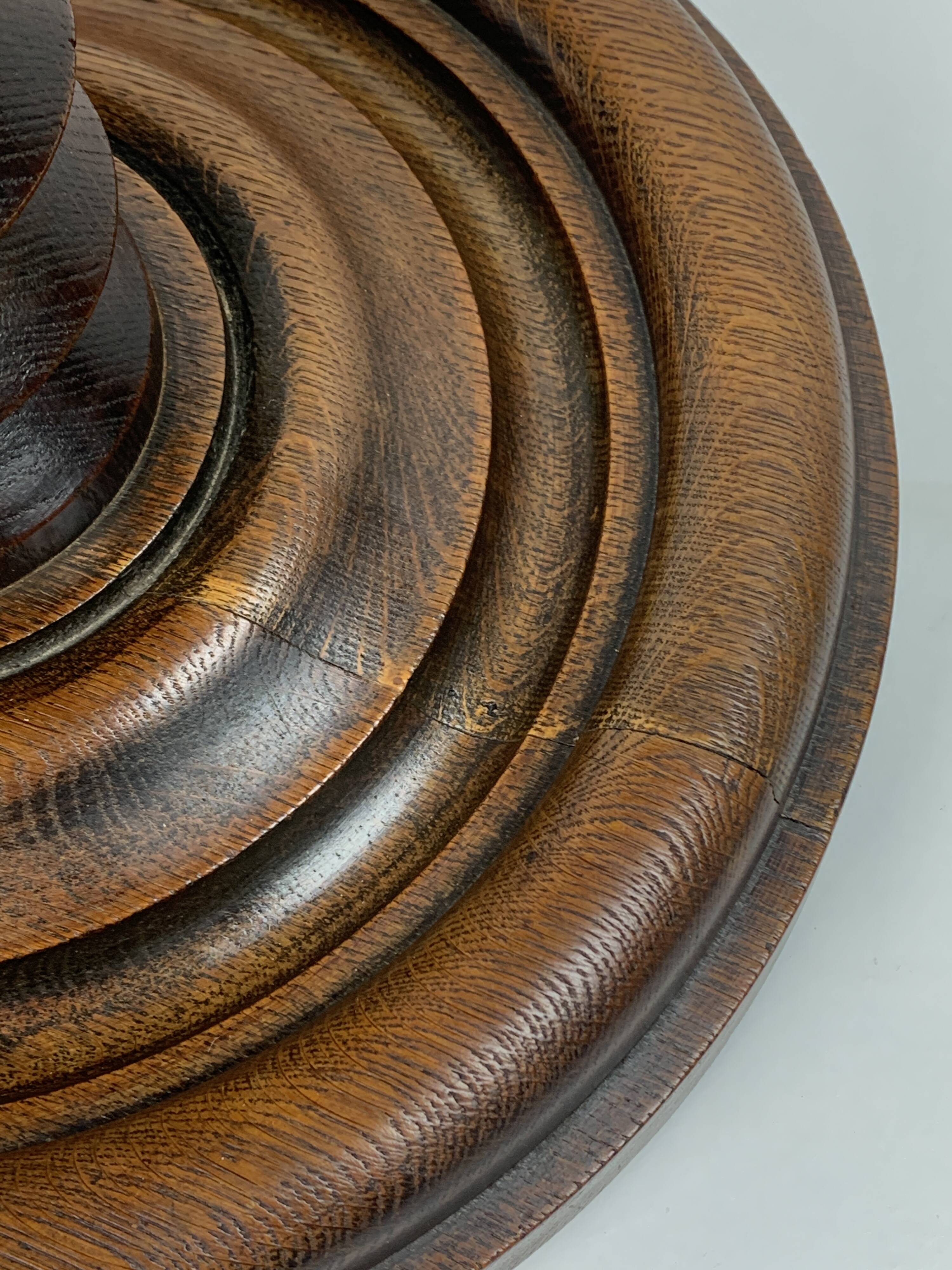 Brutalist Wood Turned Wine Press Side Table in the style of Charles Dudouyt