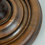 Brutalist Wood Turned Wine Press Side Table in the style of Charles Dudouyt