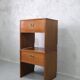 A pair of Scandinavian minimalist teak nightstand tables , 1960s