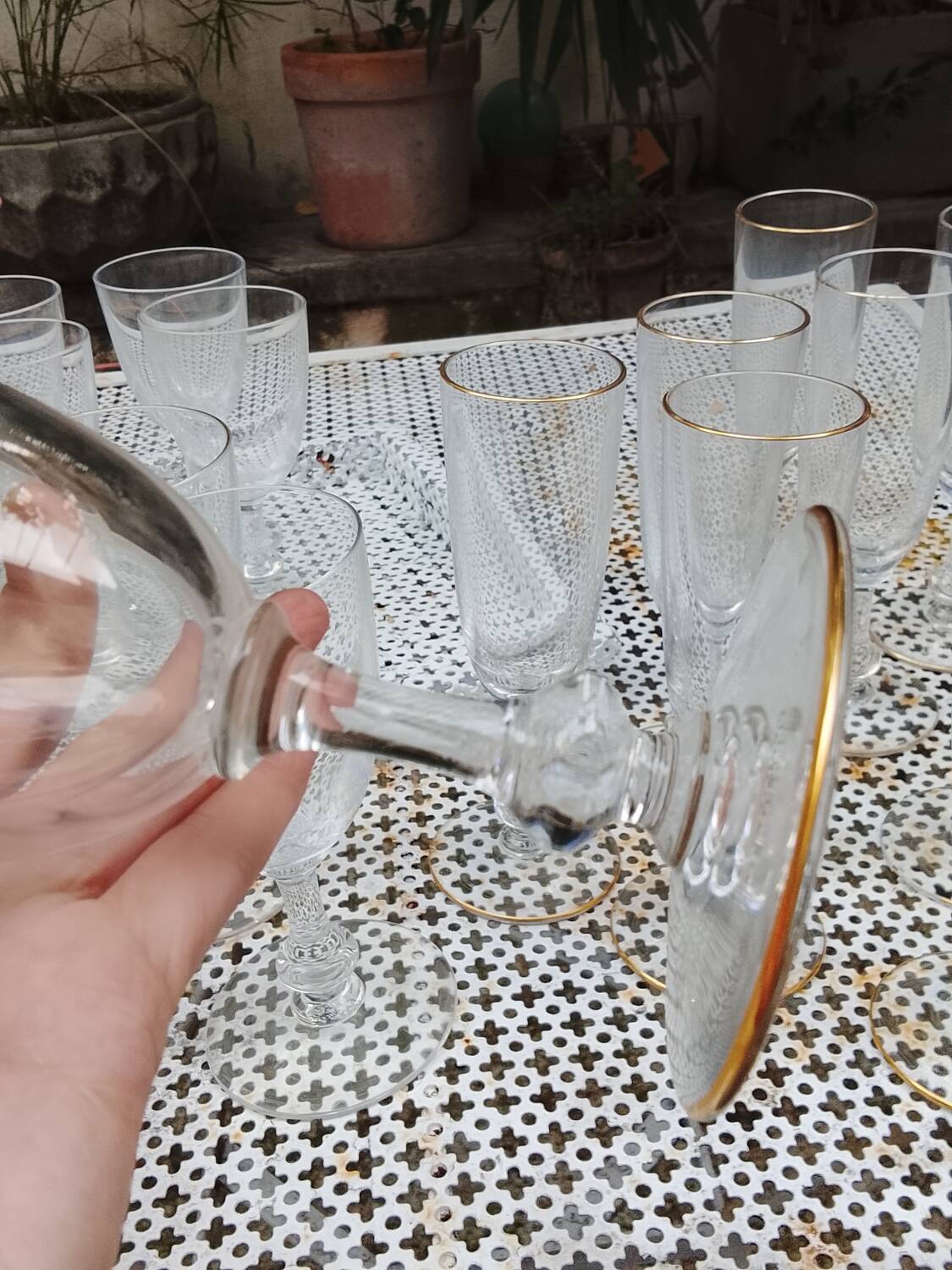 Set of 27 Saint Louis crystal glasses