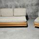 Sofa - daybed and armchair by Maison Regain 60/70 in vintage elm