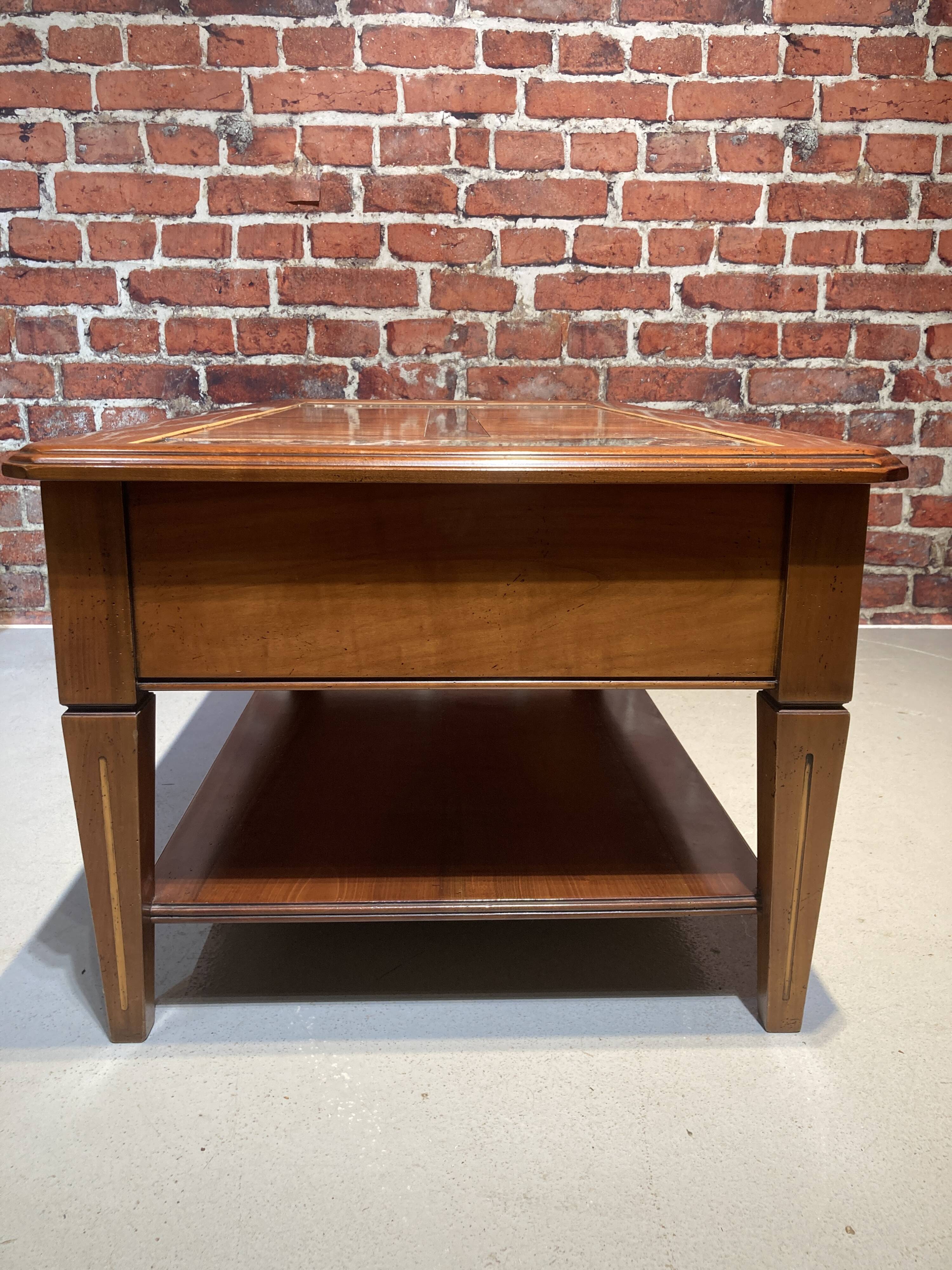 Wood and marble coffee table