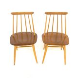 Set of 2 Scandinavian chairs "Fanett" by Ilmari Tapiovaara, Sweden, 1960