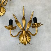 3 wall lamps ear of wheat golden foliage