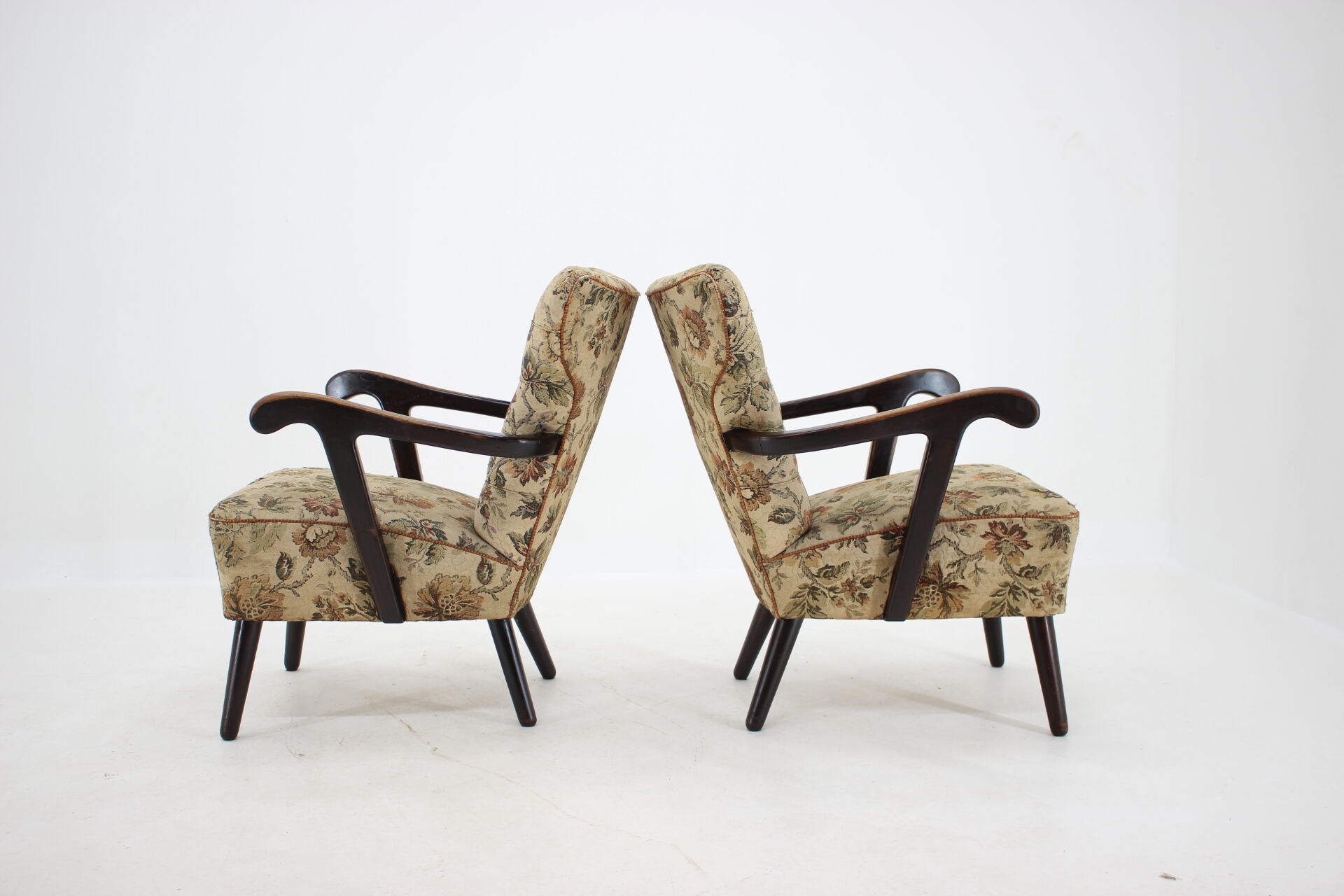 1940s pair of armchairs, czechoslovakia
