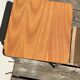 Tabouret escabeau formica roux marches bois