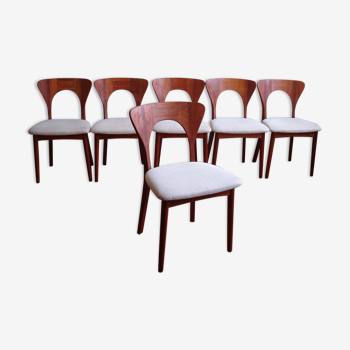 6 chaises Peter par Niels Koefoed pour Koefoed Hornslet, années 1950