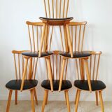 6 Sonata 842 chairs by Baumann, 1960