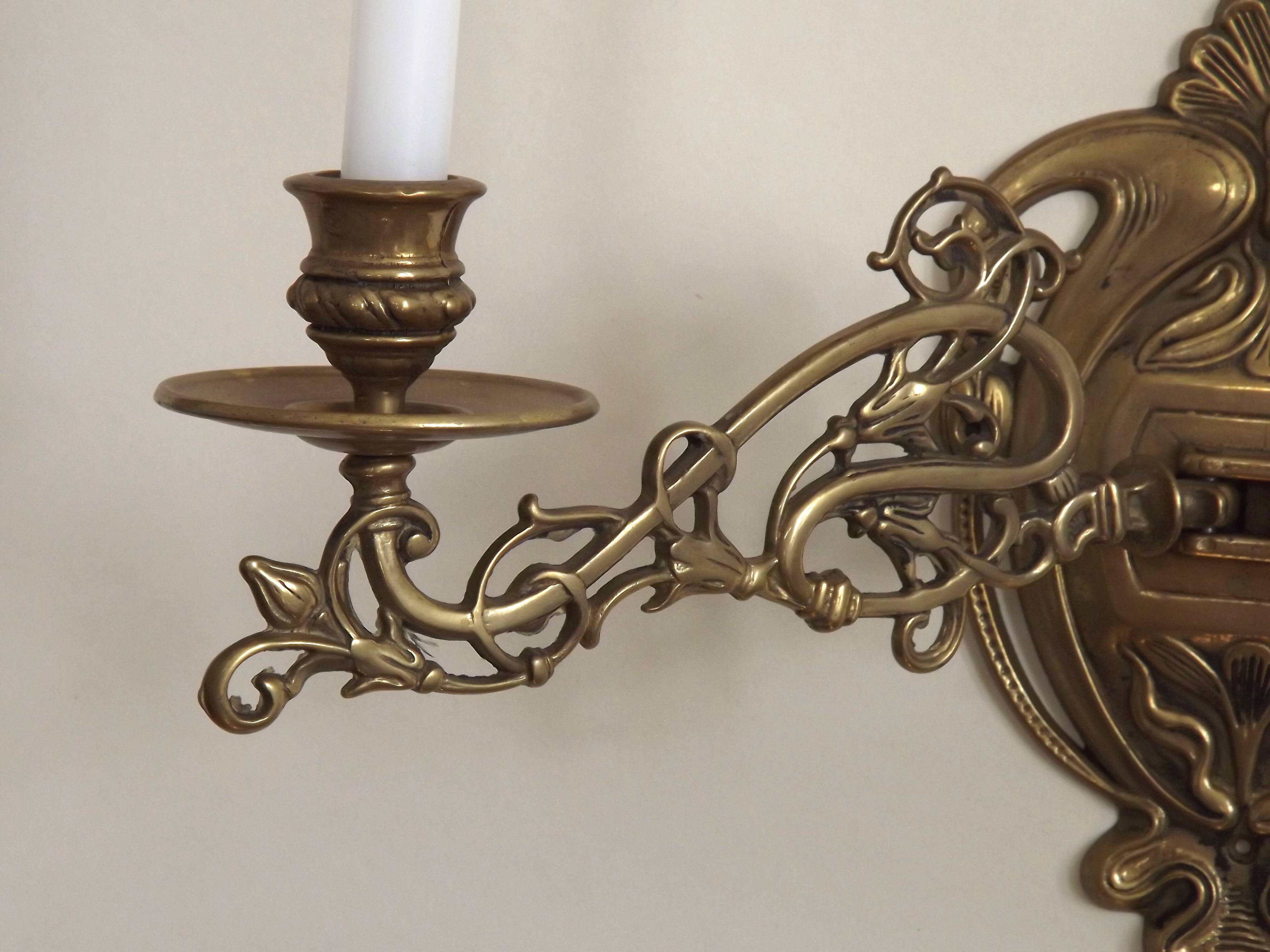 Double candle holder piano wall light in bronze 4874