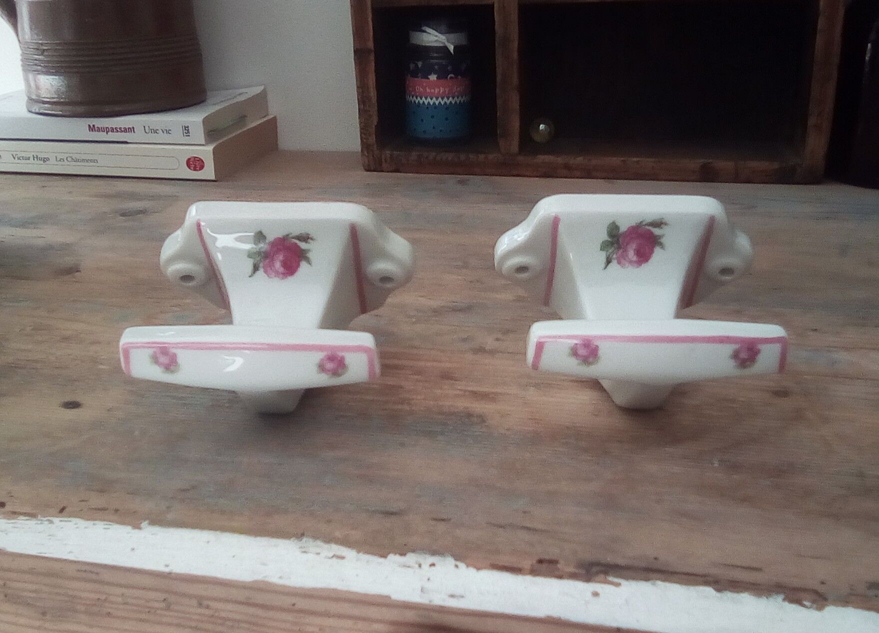 Pair of coat hooks old brothers Chapus limoges