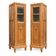 Rare pair of Art Deco glass columns in solid walnut – renovated