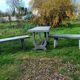 Old garden furniture in vintage stone