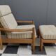 High back relax chair with hocker 1960s by Tarm Stole Denmark