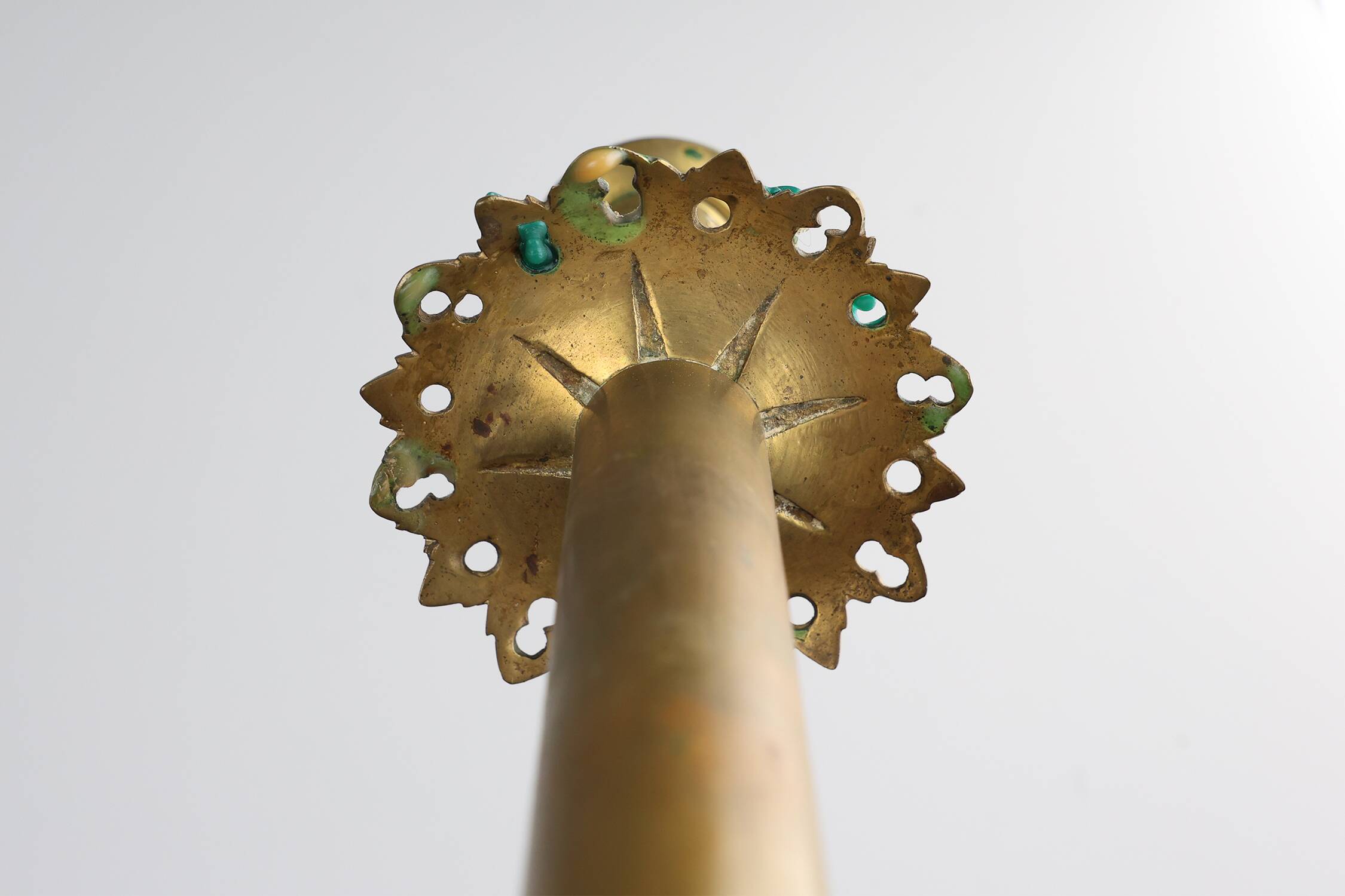 Pair of Antique French copper candlesticks in Baroque style, 1900s