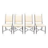 Chaises en fer et laiton attribuées à Luigi Caccia Dominioni, Italie années 1960