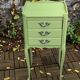 Pair of khaki bedside tables in Louis XV style