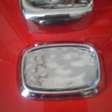 White and silver ceramic butter dish