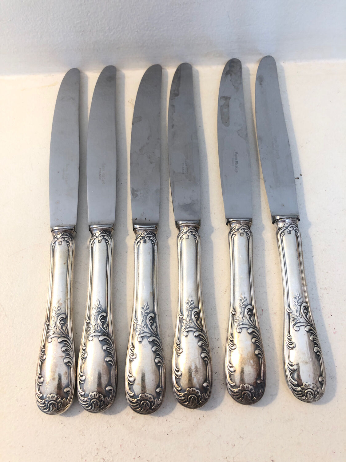6 Saint Medard knives, 1900