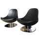 Ikea Tirup Black Leather Armchairs